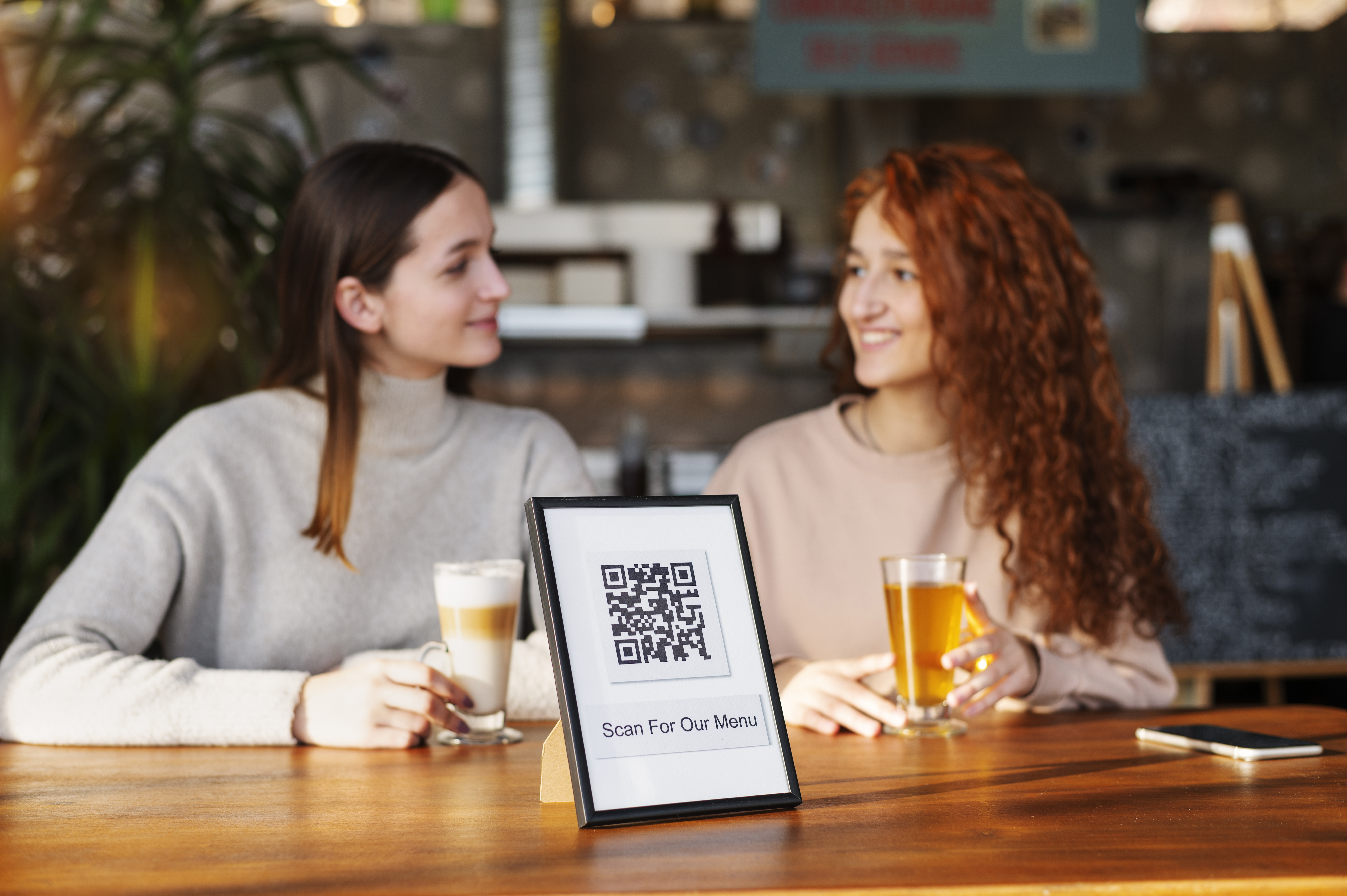 QR code on storefront menu